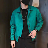 Threebooy Zip V Solid Color Men's Cargo Jackets Stylish Joker Aesthetic Vintage Trendy Male Coats Cheap Clothes Offer New In Sale Harajuku